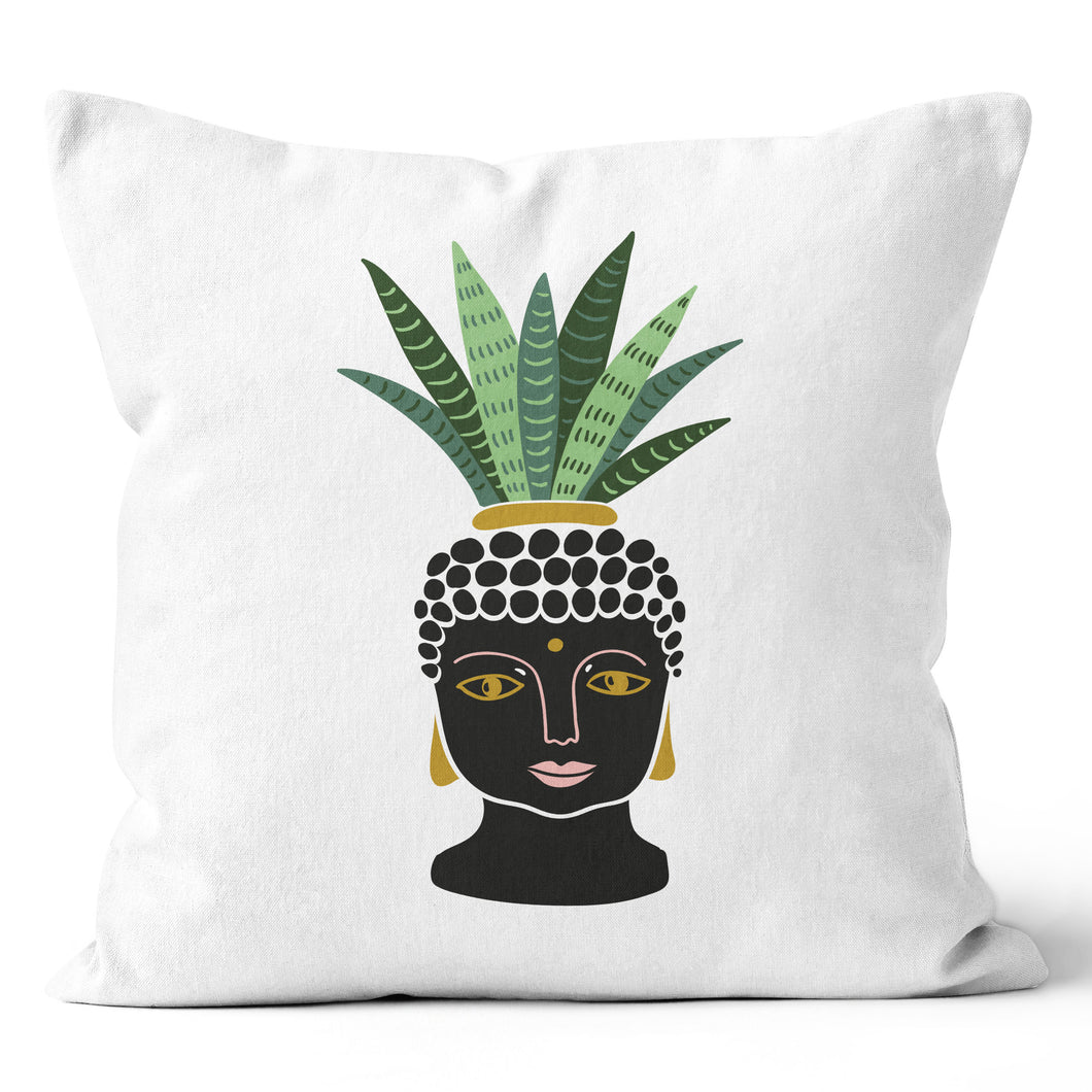 2 in 1 Lady Cactus White, Black, Green, Yellow & Pink Throw Pillow Cushion 20x20 18x18 