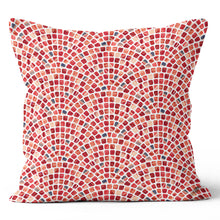 Load image into Gallery viewer, Red Floral Tile Pillow Cover
