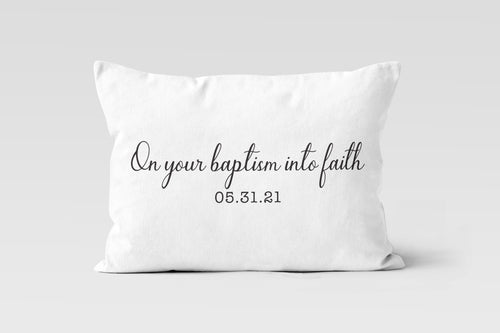 Baptism Custom Personalized Throw Pillow Cushion 
