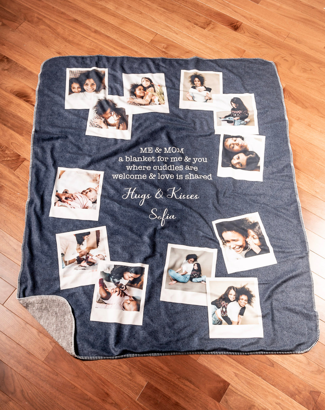 Navy Heather, Personalized Blanket -2